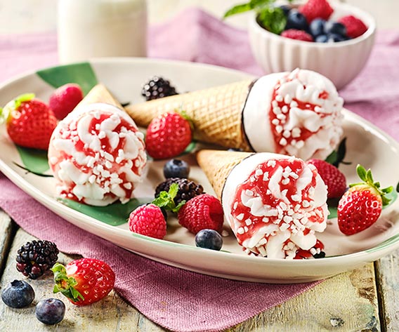 Sladoledi/Korneti Kornet jogurt-gozdni sadeži bofrost