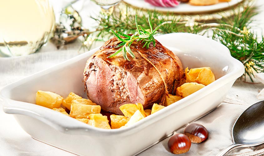 Meso/Pečenke Puranja pečenka s kostanji, radičem in sirom Provola  bofrost