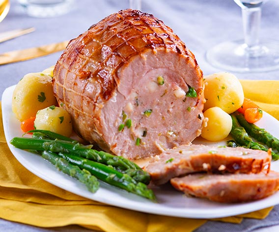 Meso/Pečenke Puranja pečenka s šparglji in pršutom bofrost