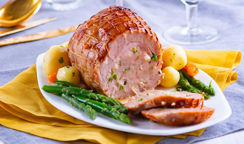 Meso/Pečenke Puranja pečenka s šparglji in pršutom bofrost