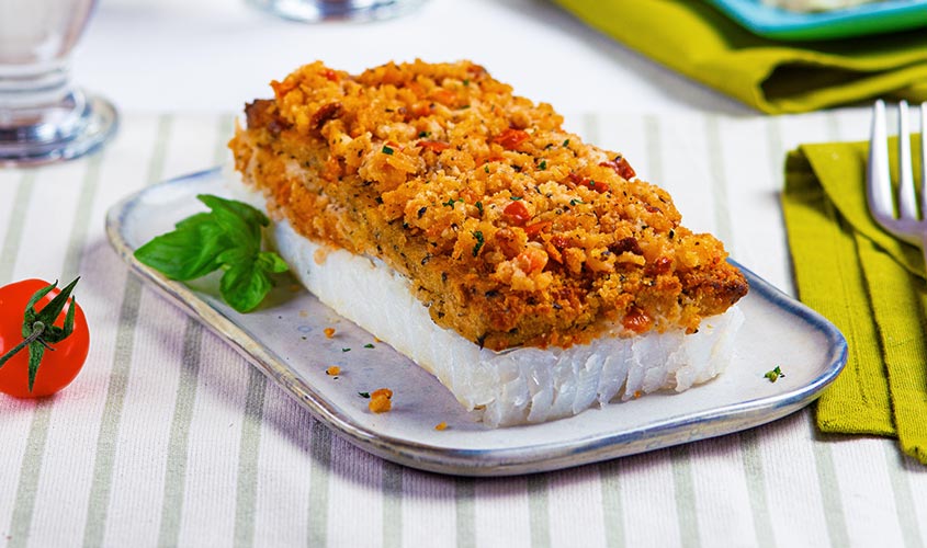 Gratin z osličem in paradižnikom Ribe/Panirano Gratin z osličem in paradižnikom bofrost